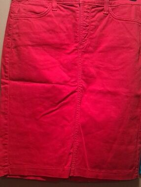 NYDJ Bright Coral-Pink Denim Skirt Size 4